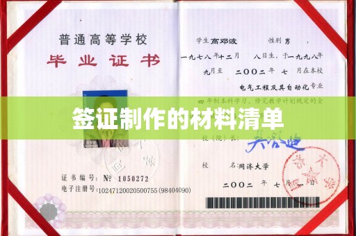 永登签证制作的材料清单