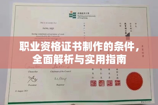 永登职业资格证书制作的条件，全面解析与实用指南